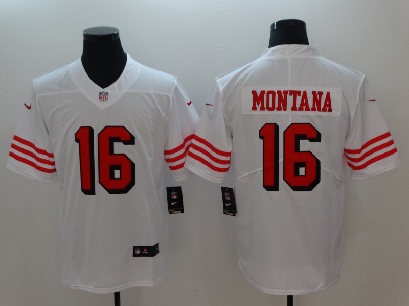 Men San Francisco 49ers 16 Montana White Nike Vapor Untouchable Limited Playe NFL Jerseys